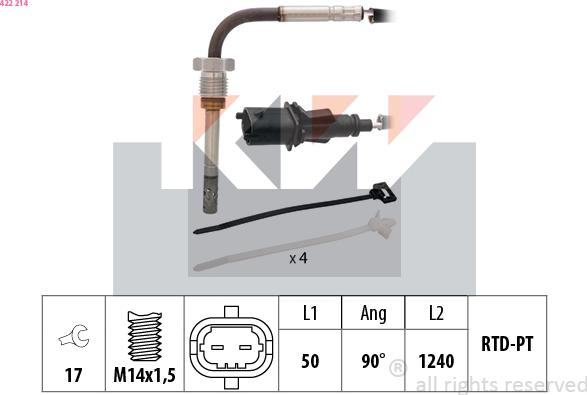 KW 422 214 - Senzor, temperatura Ispušnih plinova www.molydon.hr