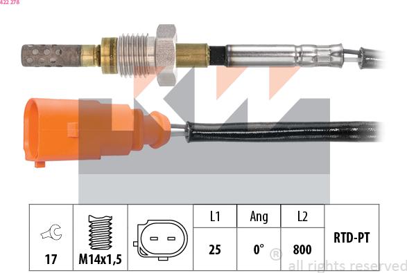 KW 422 278 - Senzor, temperatura Ispušnih plinova www.molydon.hr