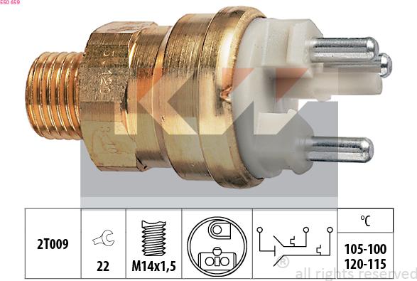 KW 550 659 - Prekidač temperature, ventilator radijatora / klima uređaja www.molydon.hr