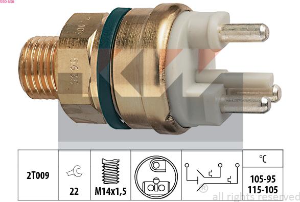 KW 550 636 - Prekidač temperature, ventilator radijatora / klima uređaja www.molydon.hr