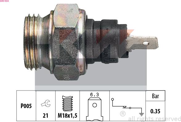 KW 500 034 - Senzor, pritisak ulja www.molydon.hr