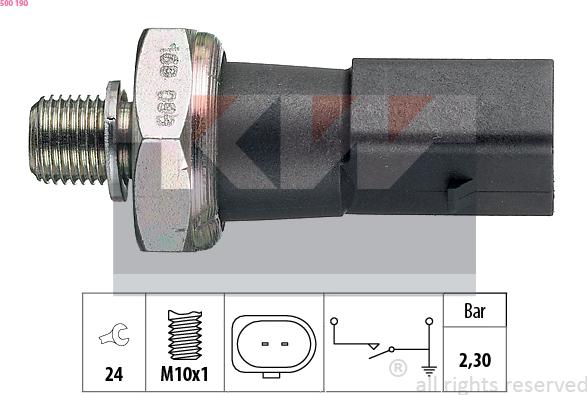 KW 500 190 - Senzor, pritisak ulja www.molydon.hr