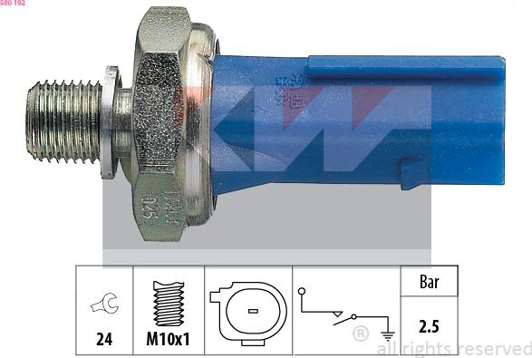 KW 500 192 - Senzor, pritisak ulja www.molydon.hr