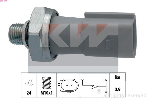 KW 500 197 - Senzor, pritisak ulja www.molydon.hr