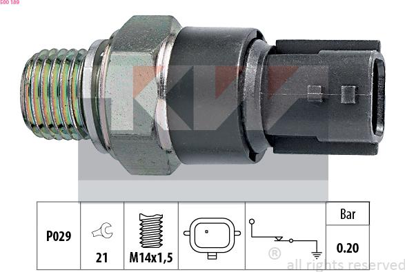 KW 500 189 - Senzor, pritisak ulja www.molydon.hr