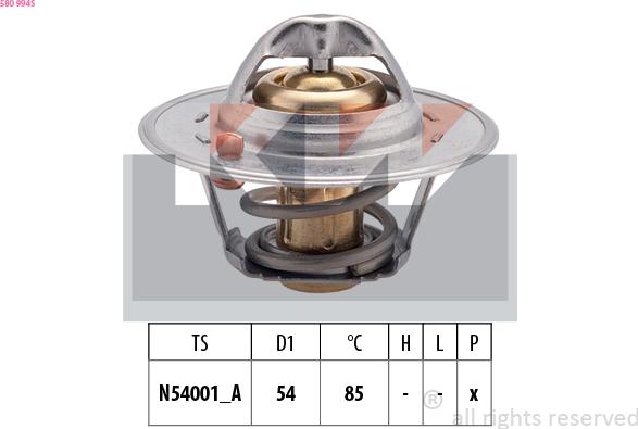 KW 580 994S - Termostat, rashladna tekućinu www.molydon.hr