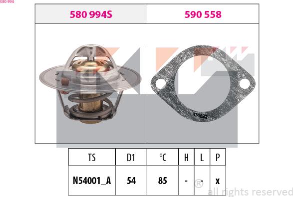 KW 580 994 - Termostat, rashladna tekućinu www.molydon.hr