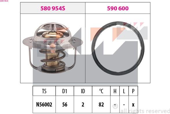 KW 580 954 - Termostat, rashladna tekućinu www.molydon.hr