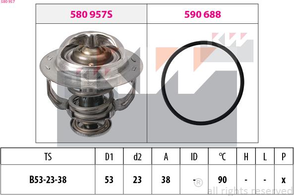 KW 580 957 - Termostat, rashladna tekućinu www.molydon.hr