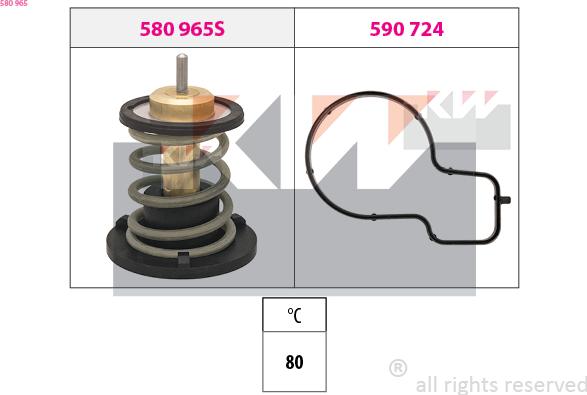 KW 580 965 - Termostat, rashladna tekućinu www.molydon.hr