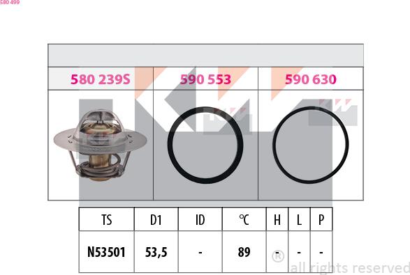 KW 580 499 - Termostat, rashladna tekućinu www.molydon.hr