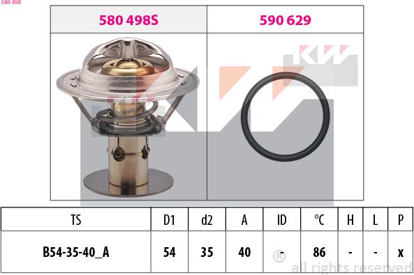 KW 580 498 - Termostat, rashladna tekućinu www.molydon.hr