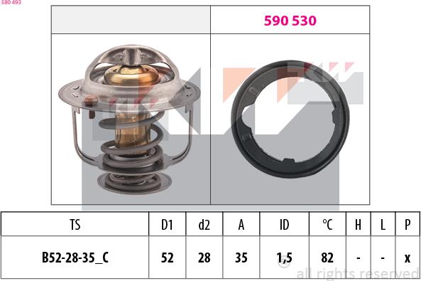 KW 580 493 - Termostat, rashladna tekućinu www.molydon.hr