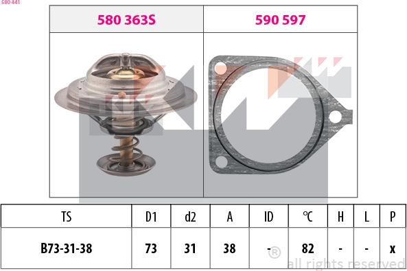 KW 580 441 - Termostat, rashladna tekućinu www.molydon.hr