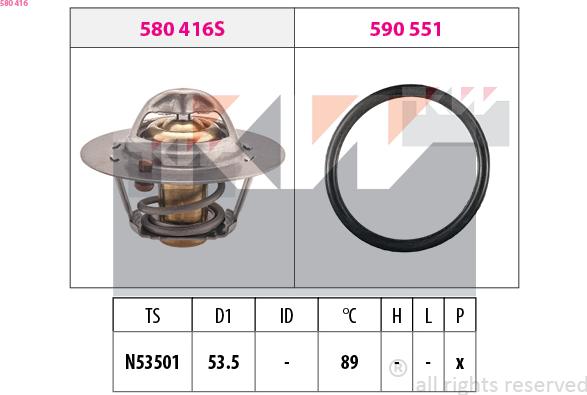 KW 580 416 - Termostat, rashladna tekućinu www.molydon.hr