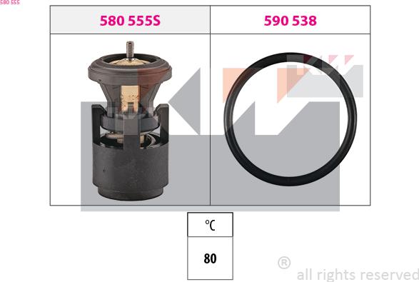 KW 580 555 - Termostat, rashladna tekućinu www.molydon.hr