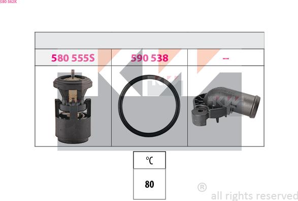 KW 580 562K - Termostat, rashladna tekućinu www.molydon.hr