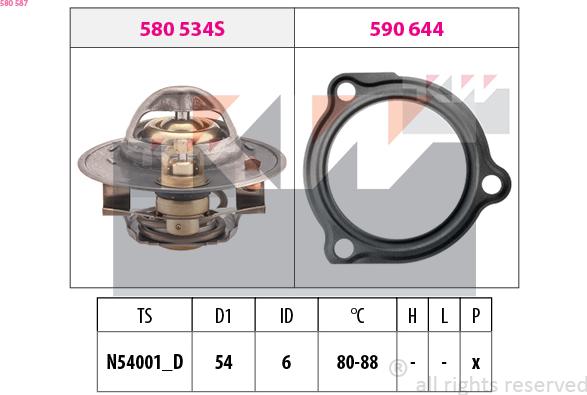 KW 580 587 - Termostat, rashladna tekućinu www.molydon.hr