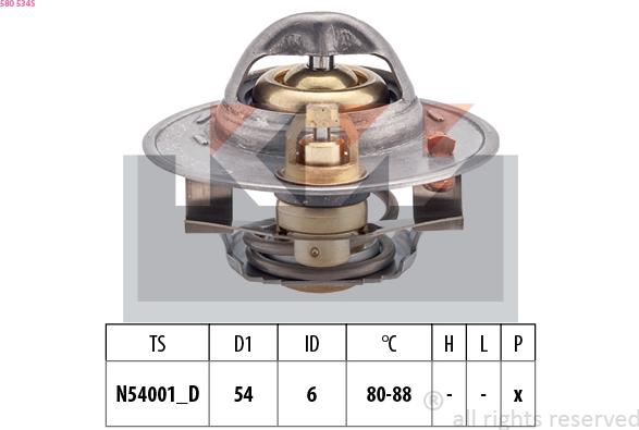 KW 580 534S - Termostat, rashladna tekućinu www.molydon.hr