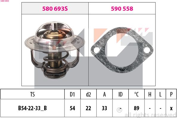 KW 580 693 - Termostat, rashladna tekućinu www.molydon.hr