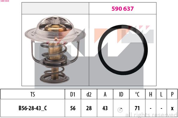 KW 580 650 - Termostat, rashladna tekućinu www.molydon.hr