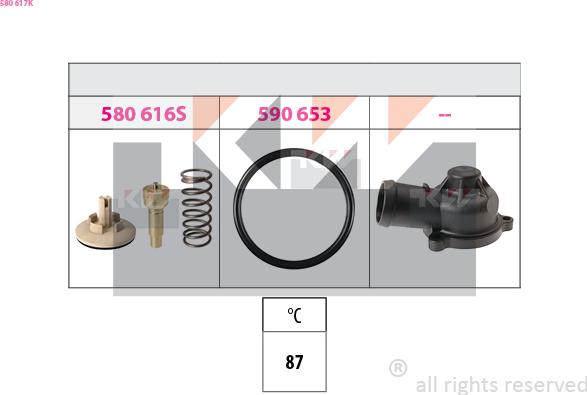 KW 580 617K - Termostat, rashladna tekućinu www.molydon.hr