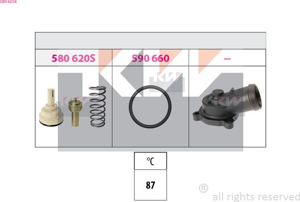 KW 580 621K - Termostat, rashladna tekućinu www.molydon.hr