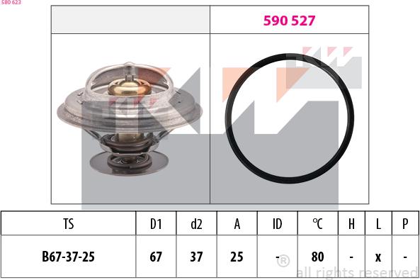 KW 580 623 - Termostat, rashladna tekućinu www.molydon.hr