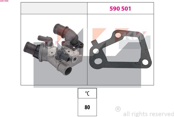 KW 580 098 - Termostat, rashladna tekućinu www.molydon.hr