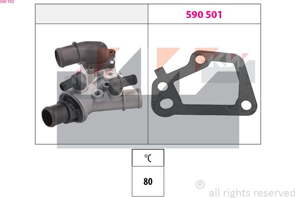 KW 580 102 - Termostat, rashladna tekućinu www.molydon.hr