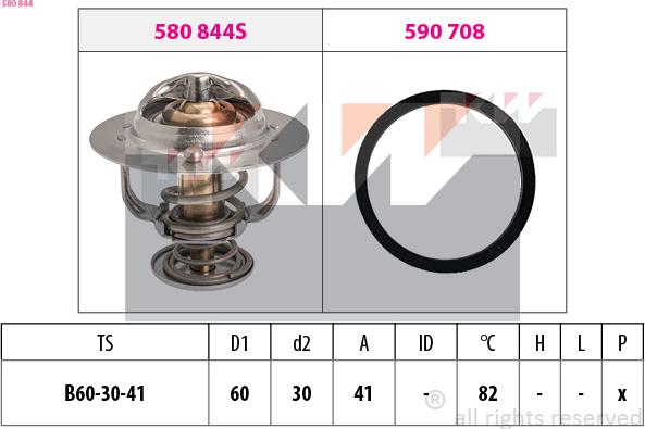 KW 580 844 - Termostat, rashladna tekućinu www.molydon.hr