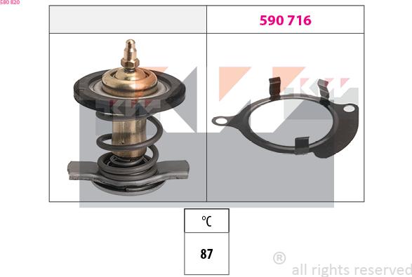 KW 580 820 - Termostat, rashladna tekućinu www.molydon.hr