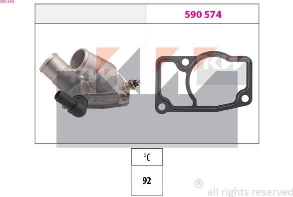 KW 580 344 - Termostat, rashladna tekućinu www.molydon.hr