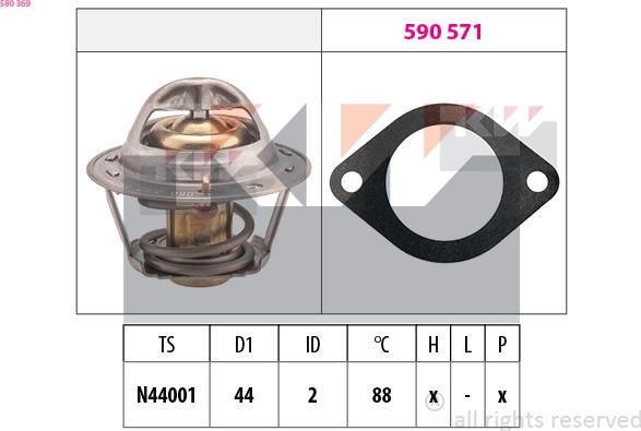 KW 580 369 - Termostat, rashladna tekućinu www.molydon.hr