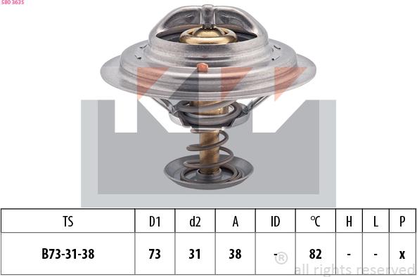 KW 580 363S - Termostat, rashladna tekućinu www.molydon.hr