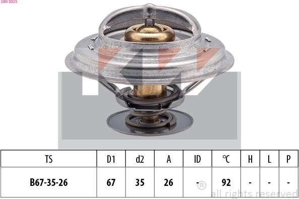 KW 580 302S - Termostat, rashladna tekućinu www.molydon.hr