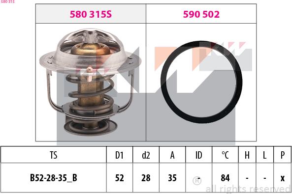 KW 580 315 - Termostat, rashladna tekućinu www.molydon.hr