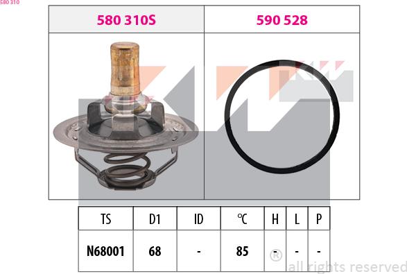 KW 580 310 - Termostat, rashladna tekućinu www.molydon.hr