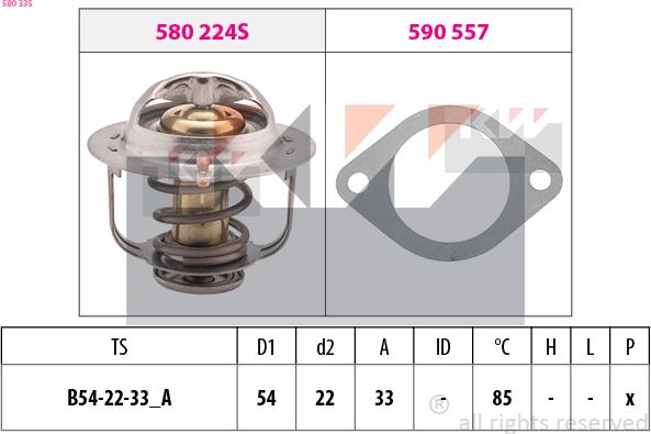 KW 580 335 - Termostat, rashladna tekućinu www.molydon.hr