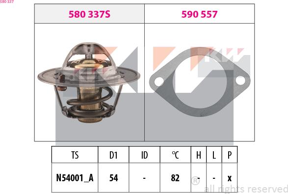 KW 580 337 - Termostat, rashladna tekućinu www.molydon.hr