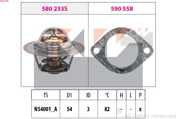 KW 580 329 - Termostat, rashladna tekućinu www.molydon.hr