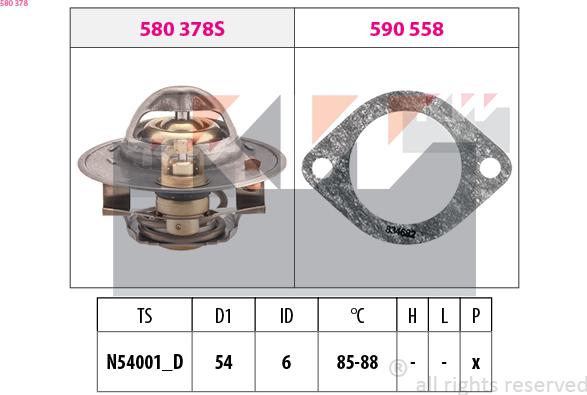 KW 580 378 - Termostat, rashladna tekućinu www.molydon.hr