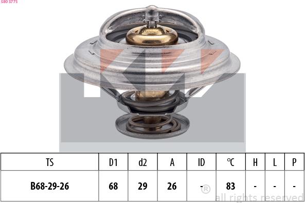 KW 580 377S - Termostat, rashladna tekućinu www.molydon.hr