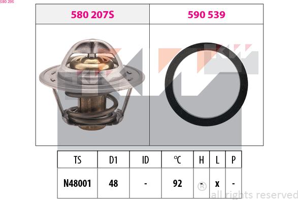 KW 580 295 - Termostat, rashladna tekućinu www.molydon.hr