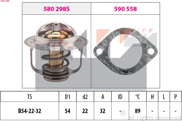 KW 580 298 - Termostat, rashladna tekućinu www.molydon.hr