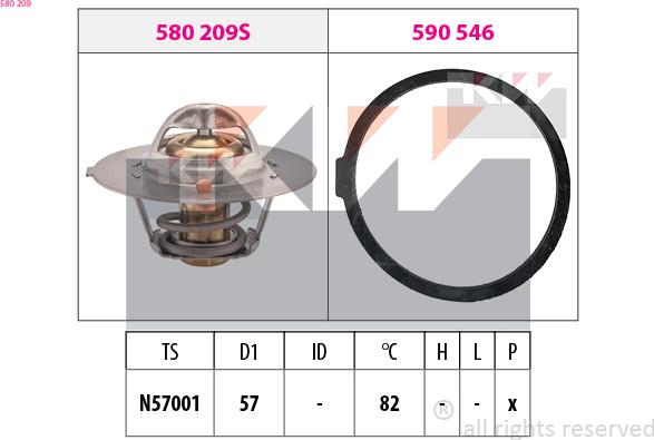 KW 580 209 - Termostat, rashladna tekućinu www.molydon.hr