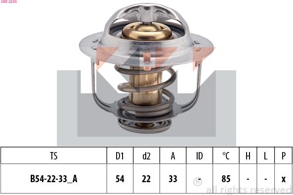 KW 580 224S - Termostat, rashladna tekućinu www.molydon.hr