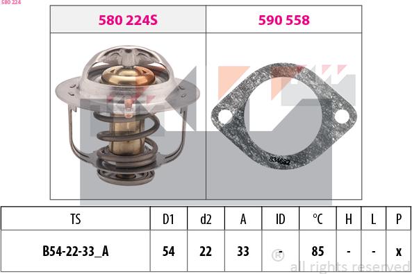 KW 580 224 - Termostat, rashladna tekućinu www.molydon.hr