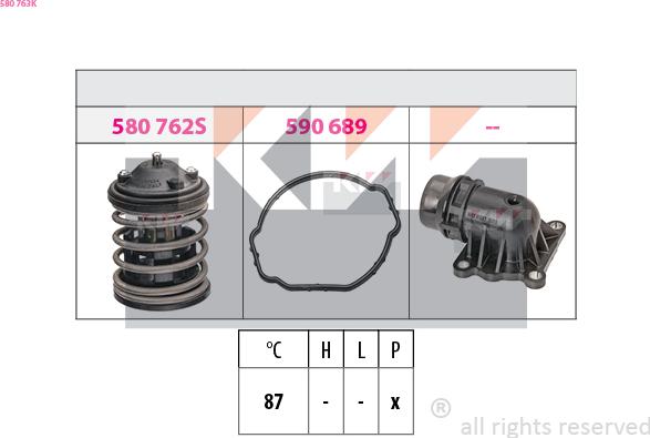 KW 580 763K - Termostat, rashladna tekućinu www.molydon.hr