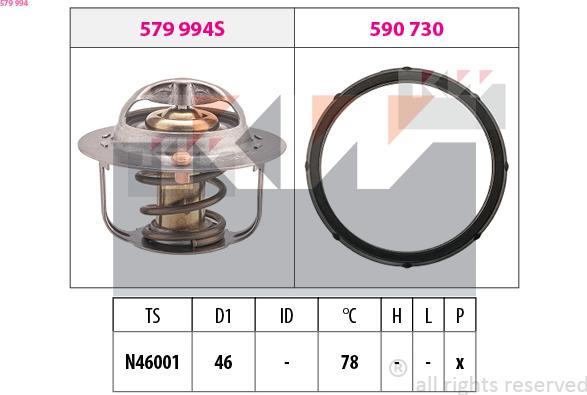 KW 579 994 - Termostat, rashladna tekućinu www.molydon.hr